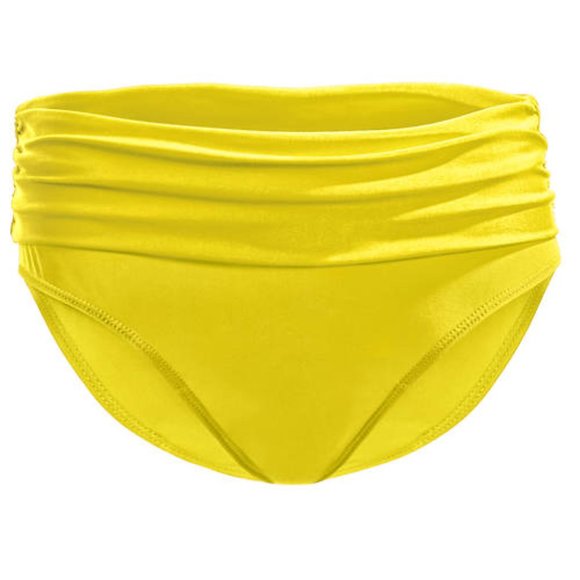 Plus Size Ruched Mid-Rise Bottom - Yellow - Picture 2 of 4